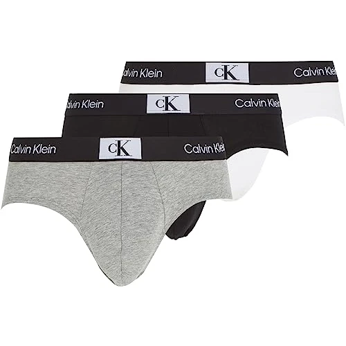 Calvin Klein Heren slips (Pack van 3), Veelkleurig (zwart, wit, grijs Heather), M