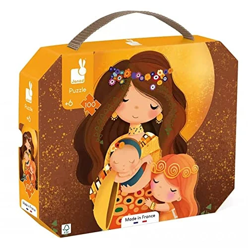 Janod - Puzzle Ispirato Klimt - Puzzle per Bambini 100 Pezzi - Gioco Educativo - Sviluppa Pazienza e Manualità - Certificato FSC - dai 6 Anni, J02577