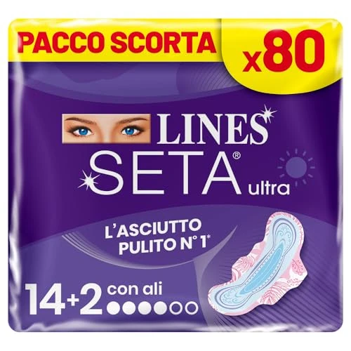 Beperkte aanbieding: Lines Ultra absorberende zijde, ultra dagvleugels, verpakking van 80 stuks van 14.41 EUR naar 13.36 EUR (besparing 7%)