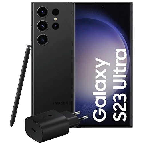 Samsung Galaxy S23 Ultra - Smartphone Android, Caricatore incluso, Display 6.8'' Dynamic AMOLED 2X, Fotocamera 200MP, RAM 8GB, 256 GB, 5.000 mAh, Phantom Black [Versione italiana]