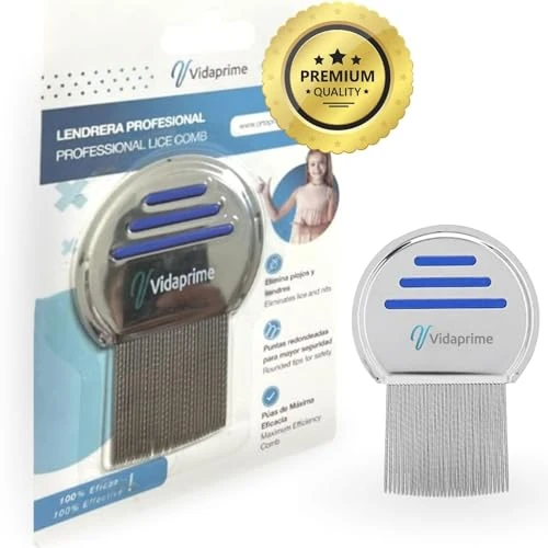 Oferta limitada: Vidaprime LIENDRERA Profesional, Peine para Eliminar piojos y liendres, con Púas Acanaladas - Tratamiento ANTIPIOJOS Y LIENDRES de 7.95 € a 7.95 € (ahorro 0.00%)