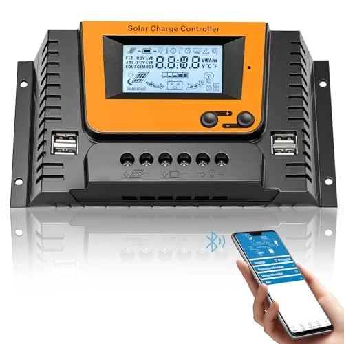 Offerta a tempo: NUOFUWEI 30A Regolatore di Carica Solare 12V 24V 36V 48V Con Bluetooth, PWM 30A Regolatore Carica Solare con sensore temperatura, 4 porte USB, LCD Display, Adatto varie LI SLD FLD GEL AGM Batteria - 0.00% da 37.99 € a 37.99 €