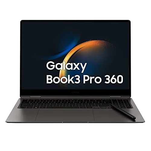 Samsung Galaxy Book3 Pro 360 Ordinateur Portable, 16" Dynamic AMOLED 2X Touch, S Pen, Intel EVO, Intel Core i7 - 1360P 13e génération, RAM 16Go, SSD 512Go, Windows 11 Home, Graphite