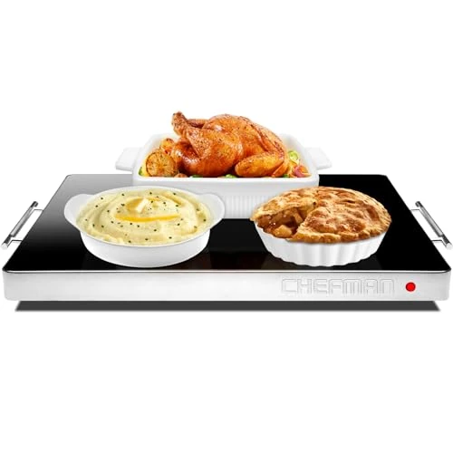 Chefman Elektryczna tacka grzewcza/Trivet z regulacją temperatury, 21 x 16, stal nierdzewna