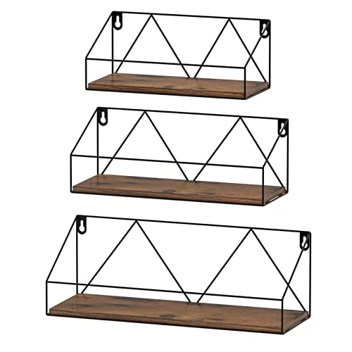 Offerta a tempo: EYMPEU Mensola da Muro, Salvaspazio e Decorazione per Casa, Ufficio,Scuola, 40.7 x 13.6 x 14 cm, 3 Pezzi con Misure Diverse - 0.00% da 23.99 € a 23.99 €