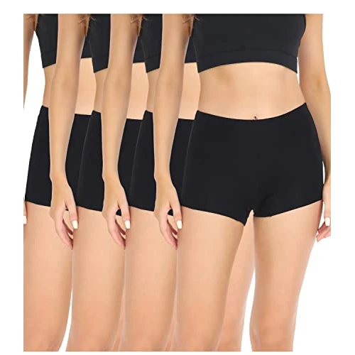 Offre limitée : wirarpa Boxer Femme Shorty Femmes Panty Coton Short Caleçon avec Entrejambe Large Coton Lot de 4 Noir Taille M de 27.99 € à 27.99 € (0.00% de remise)
