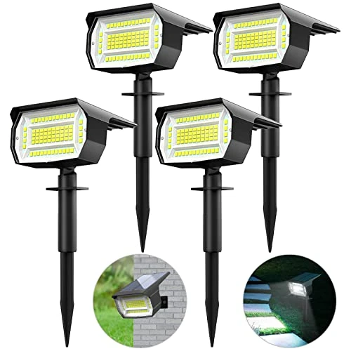 Offerta a tempo: 4 Pezzi Faretti Energia Solare da Esterno, 72 LED Lampioni Solari da Giardino 3 Livelli di Luminosità, Lampioncini Solari da Lmpermeabili per Piscina, Cortile, Vialetto, Patio, Alberi, Bianco Freddo - 40% da 59.99 € a 36.09 €
