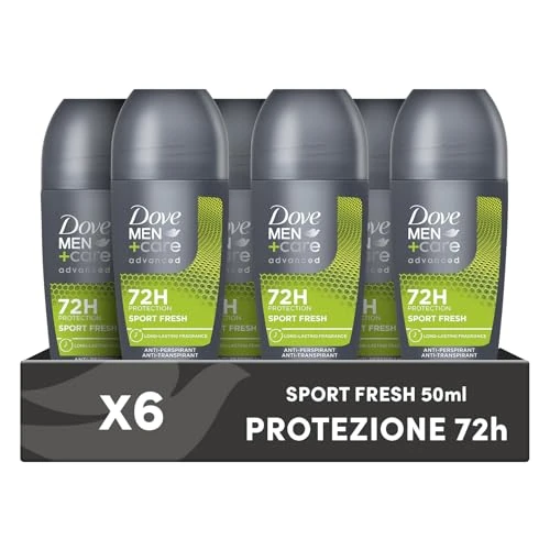 Limitiertes Angebot: Dove Men+Care Deodorant Roll On Advanced Care Sport Fresh, Deodorant für Herren, Antitranspirant, ohne Alkohol, mit 1/4 Feuchtigkeitscreme, Schutz bis zu 72 Stunden, 6 Stück à 50 ml von 24.39 EUR auf 24.39 EUR (Spare 0%)
