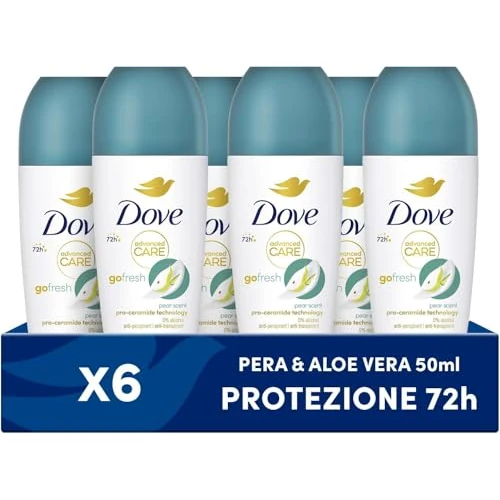 Limitiertes Angebot: Dove, Deo Roll On Advanced Care Birne und Aloe, Antitranspirant-Deodorant, sanfte Formel mit dreifacher feuchtigkeitsspendender Wirkung, Schutz bis zu 48 Stunden, Deodorant für Damen und Herren, 6 von 17.93 EUR auf 17.93 EUR (Spare 0%)