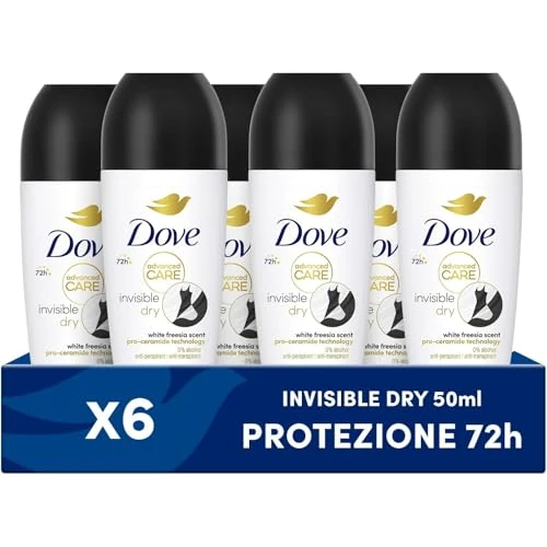 Limited-time offer: Dove Advanced Care Invisible Dry Anti-perspirant Deodorant pack of 6 with Triple Moisturising technology roll-on for 48 hours of protection 50 ml from 14.72 GBP to 14.72 GBP (save 0%)