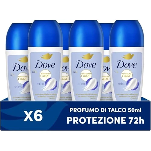 Offre limitee: Dove, Déodorant Roll On Advanced Care Talk, anti-transpirant, formule douce avec triple action hydratante, protection jusqu'à 48 heures, déodorant pour homme et femme, lot de 6 x 50 ml de 23.00 EUR a 17.57 EUR (economie 24%)
