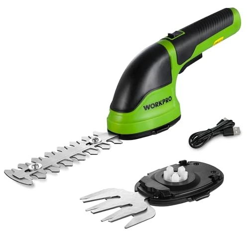 Offerta a tempo: WORKPRO Forbici a Batteria 2 in 1, 3,6 V Cesoia Elettrica a Batteria al Litio 2 Ah, Il Tagliasiepi per Larghezza di Taglio 75 mm, Lunghezza di Taglio 118 mm, Adatto al Giardino il Tagliasiepi (Verde) - 0.00% da 34.99 € a 34.99 €