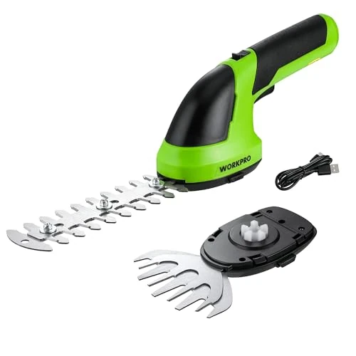 Offerta a tempo: WORKPRO Forbici a Batteria 2 in 1, Cesoia Elettrica a Batteria al Litio 7,2V 2Ah, Larghezza di Taglio 100mm, Lunghezza di Taglio 150mm, Adatto al Giardino (Verde) - 30% da 42.99 € a 29.99 €