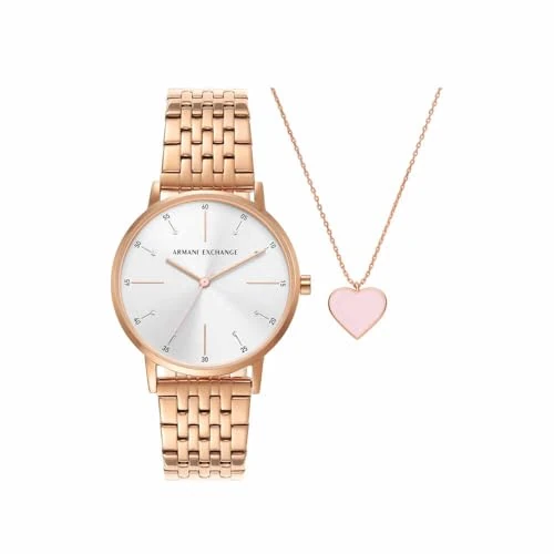 Offerta a tempo: Armani Exchange Orologio a tre lancette al quarzo Donna, cassa in acciaio inossidabile — 54% da 219,00 € a 100,00 €