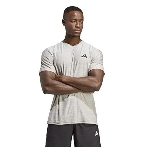 Oferta limitada: adidas Hombre Train Essentials Stretch Training tee, Mgh Solid Grey/White/Black, S de 28.00 EUR a 18.99 EUR (ahorro 32%)