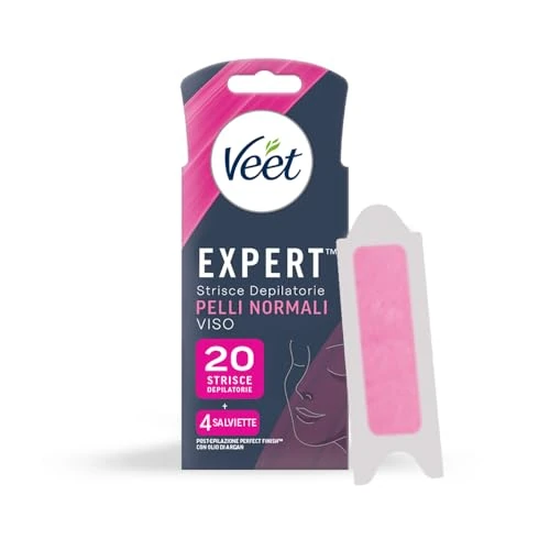 Offerta a tempo: Veet Expert Strisce Viso Pelli Normali, 20 strisce - 48% da 11.47 € a 5.99 €