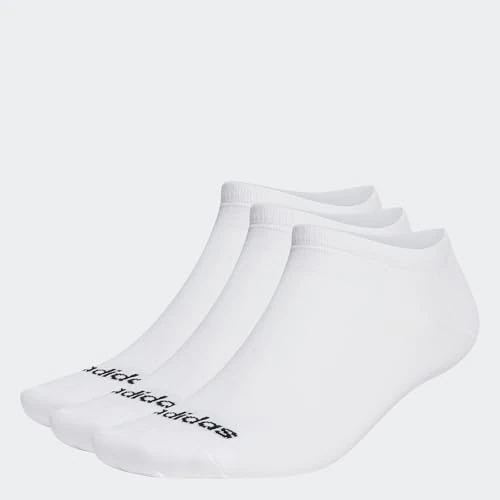 adidas Unisex niños Thin Linear Low-Cut Socks 3 Pairs, White/Black, 5-6 Years