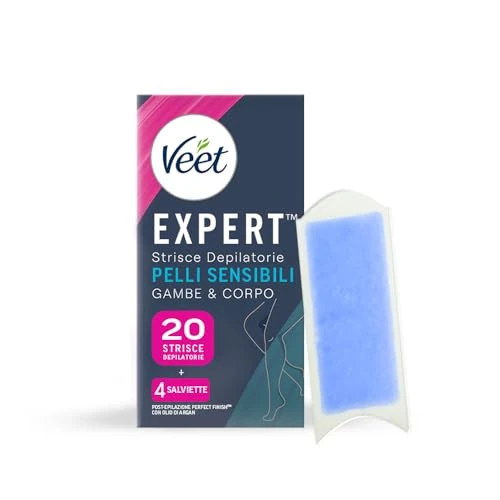 Offerta a tempo: Veet Expert Strisce Corpo e Gambe Pelli Sensibili, 20 strisce - 16% da 7.99 € a 6.73 €