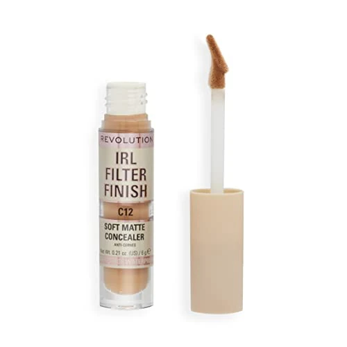 Limited-time offer: Makeup Revolution IRL Filter Finish Concealer, Medium to Full Coverage, Matte Finish, C12, Medium/Dark Skin Tones, 6g from 6.99 £ to 6.99 £ (save 0.00%)