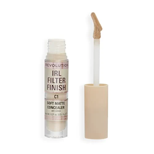 Zeitlich begrenztes Angebot: Makeup Revolution, IRL Filter Finish, Soft Matte Concealer, Mittlere bis volle Deckkraft, C1, Helle bis helle Hauttöne, 6 g von 6.99 € auf 6.99 € (0.0% Rabatt)