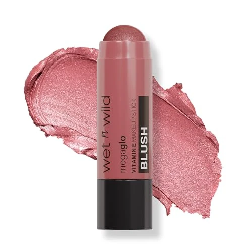 Wet n Wild, Mega Glo Vitamin E Makeup Stick, Multipurpose Blush Stick for Eyes, Cheeks and Lips, with Buildable and Blendable Formula, Travel-Ready and Retractable, Currant Jam