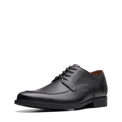 Clarks Heren Whiddon Schürze Oxford-stof, Zwart gepolijst leer, 42 EU