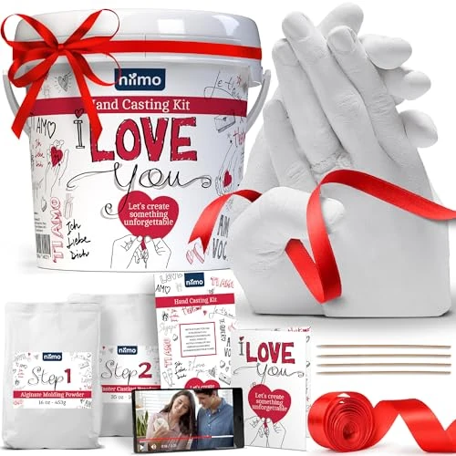 Niimo Alginato para moldes de manos - Yeso manualidades para escultura de dos manos, Regalos san valentin, Molde manos para parejas, Escayola manualidades, Escultura manos pareja, Parejas regalos