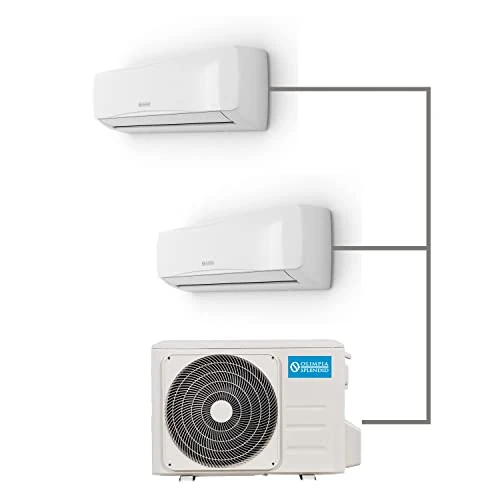 Offerta a tempo: Olimpia Splendid, Aryal Dual 14 con Unità Interna Alyas, Climatizzatore 9.000 + 12.000 BTU / h Multisplit Inverter, Ionizzatore d'aria, Gas R32, Classe A++ in Raffreddamento, Wifi Integrato - 17% da 899.00 € a 749.00 €