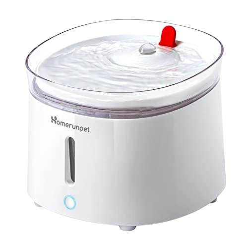Offre limitée : Homerunpet Fontaine a Eau Chat avec Pompe sans Fil, 20dB Ultrasilencieux, Distributeur Eau Chat Facile à Nettoyer, sans BPA, avec LED et Filtre à Charbon Actif, 2L de 49.99 € à 49.99 € (0.00% de remise)