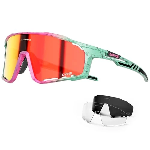 Zeitlich begrenztes Angebot: KAPVOE Fahrradbrille 3 Wechselgläser UV400 TR90 Herren Damen K76 von 34.99 € auf 34.99 € (0.00% Rabatt)