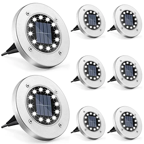 Limitiertes Angebot: Anmossi Solar Bodenleuchte,12 LEDs Solarlampen für Außen,IP65 Wasserdicht Solar Gartenleuchte,Kaltes Weiß,LED Solarlampen für Rasen,Auffahrt,Gehweg,Patio,Garden(8 Stück) von 24.64 EUR auf 22.90 EUR (Spare 7%)