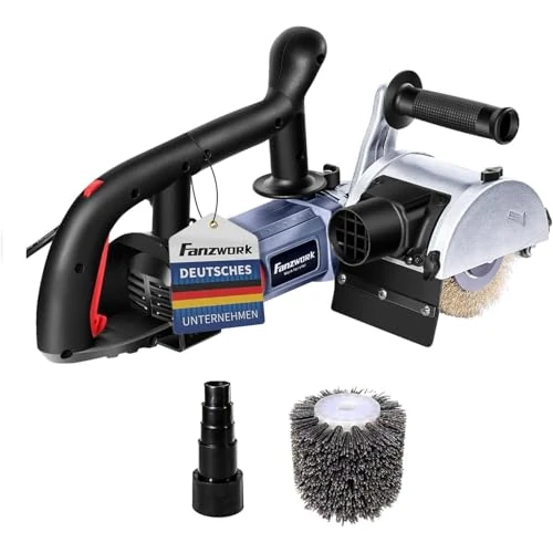 Offerta a tempo: FANZWORK V2, 1500 Watt, smerigliatrice per la ristrutturazione di qualsiasi superficie, con attacco per aspirapolvere, controllo della velocità, manico a sfera, spazzola in ottone e nylon - 14% da 139.99 € a 119.99 €