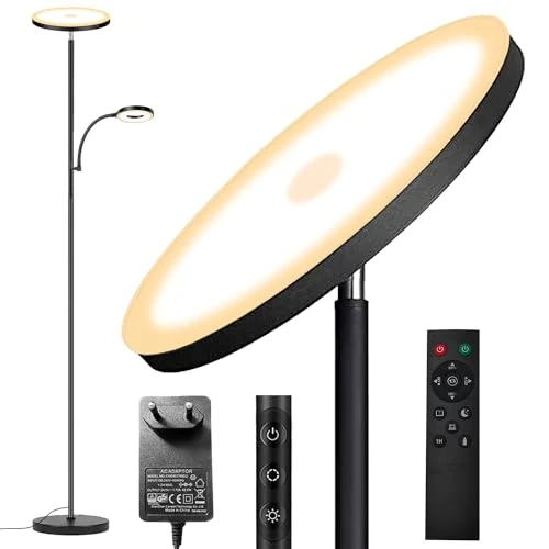 Oferta limitada: Yikuneng 42W Lámpara de Pie Regulable, LED Lámpara de Pie Salon 4500LM Súper Brillantecon con Lámpara de Lectura, control remoto y control táctil Lámpara Alta para Salon de Estar Dormitorio Oficina de 67.99 € a 59.84 € (ahorro 12%)