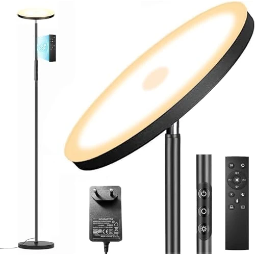 Offerta a tempo: 36W Lampada Da Terra Salotto, 3600LM Luminosa LED Piantana Dimmerabile con Telecomando e Touch Control, 2700K-6500K Moderna Lampada Da Terra per Soggiorno Letto Ufficio - 5% da 67.99 € a 64.59 €
