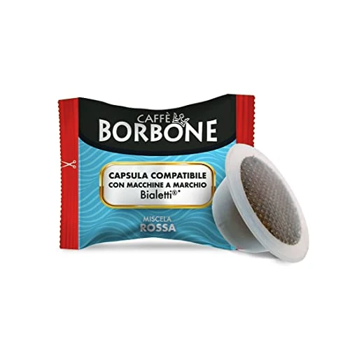 Caffè Borbone Mezcla de Café Roja - 100 Cápsulas - Compatibles con Máquinas de Café Bialetti
