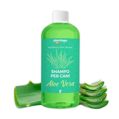 Offerta a tempo: Plantawa Shampoo per Cani all'Aloe Vera 1L | Shampoo per Cani per Pelli Sensibili e Dermatiti | Azione Anti-Irritazione Senza Allergeni, Senza Parabeni, 100% Vegan con Estratti Naturali - 22% da 12.72 € a 9.95 €