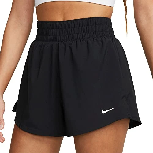 Nike DX6016-010 W NK One DF HR 3IN 2N1 Short Shorts Mujer Silv Negro/Reflectante Tamaño XL