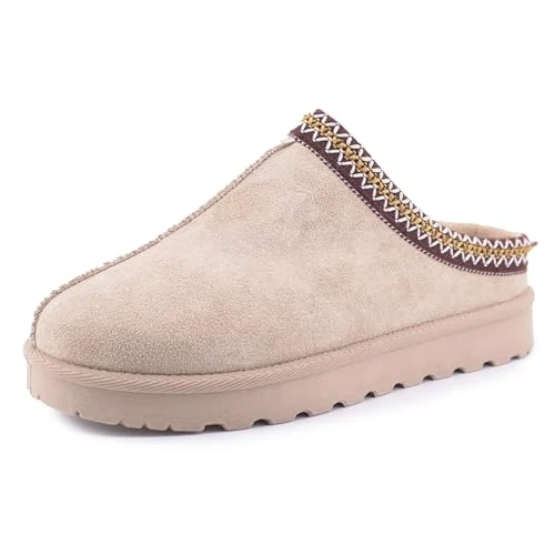 Oferta limitada: JOMIX Zapatillas de Casa Mujer Pantuflas Invierno Calentitas con Forro Peluche Antideslizantes Cómodas y Suaves Zuecos de Felpa con Punta Cerrada Mule para Estar por Casa X007 Beige 41 de 18.99 € a 18.04 € (ahorro 5%)