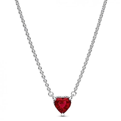 Oferta limitowana: PANDORA Funkelnder Herzförmiger Strahlenkranz Collier-Halskette aus Sterlingsilber mit Zirkonia in der Farbe Silber-Rot, PANDORA Timeless Collection, Länge: 45cm, 392542C01-45 z 258.30 zł na 258.30 zł (oszczędź 0.00%)