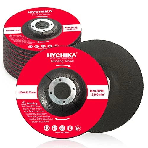 Zeitlich begrenztes Angebot: HYCHIKA Schruppscheiben 125mm 10 Stück, Professional Schruppscheibe gekröpft, Winkelschleifer Scheiben für Stahl-, Metallbearbeitung Schleifen Polieren, Entgraten Ø125 x 22,2 mm, Dicke:6 mm von 17.99 € auf 15.29 € (15% Rabatt)