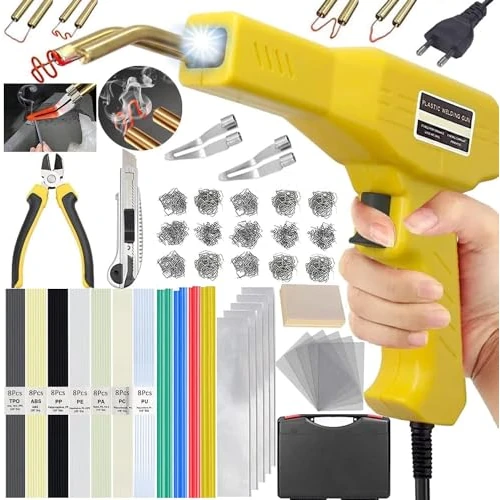 Tijdelijke aanbieding: 220W Plastic Lassen, 2-in-1 Reparatie Kit met 800pcs 6-Type Hete Nieter, 64pcs Lasstaaf en 2 Schrapers, Gebruikt voor Auto Bumper Reparatie van 49.91 € naar 49.91 € (0.00% korting)