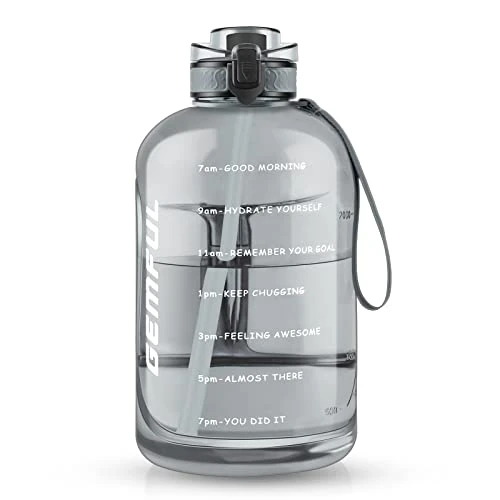 Offre limitée : GEMFUL 3L Gourde de Sport avec Paille, Bouteille Fitness Marquage Temporel de 21.99 € à 21.99 € (0.00% de remise)