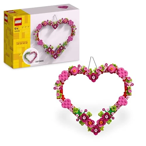 Offerta a tempo: LEGO Cuore Ornamento Giocattolo - Kit di Arti e Mestieri - Modello Artistico da Esposizione con Fiori — 5% da 12,99 € a 12,34 €