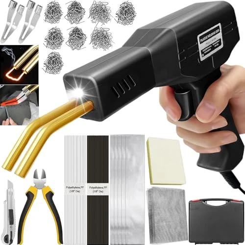 Offre limitée : 220W Soudure Plastique 2 en1 Soudeuse Plastique Kit Reparation Plastique Soudage Plastique avec 800Pcs Agrafes,40Pcs Bâtons Soudage & 2Pcs Outil de Truelle pour Réparer un Auto/Moto Pare-chocs (noir) de 39.91 € à 39.91 € (0.00% de remise)