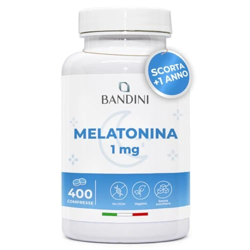 Offre limitée : Bandini® Mélatonine 400 Comprimés, pure 1mg - Sommeil Rapide et Repos - Complément Alimentaire de Melatonine Fortement Dosé - Endormissement, Pour Dormir - Décalage Horaire, Jet Lag - Facile à Avaler de 12.89 EUR à 12.25 EUR (remise 5%)