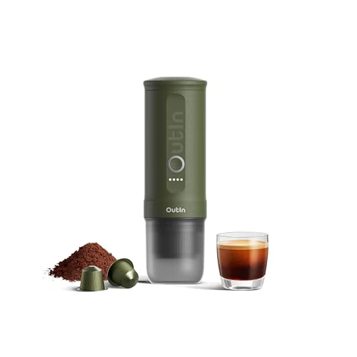 Offerta a tempo: OutIn Nano Macchina da caffè espresso elettrica portatile, Forest Green - 0.00% da 149.99 € a 149.99 €