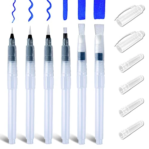 Offerta a tempo: Pennelli Acquerello con Serbatoio Riempibile, 6 pezzi, professionali, Penna ad Acqua da 15.5cm, Punta Fine/Media/Grande, per Pittura - 17% da 11.99 € a 9.99 €