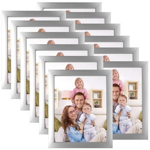 Zeitlich begrenztes Angebot: Giftgarden Bilderrahmen, 20,3 x 25,4 cm, silberfarben, 12 Stück, modern, 20,3 x 25,4 cm, für Wand oder Tisch von 39.81 € auf 39.81 € (0.00% Rabatt)