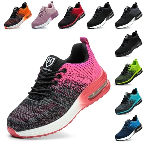 Zeitlich begrenztes Angebot: Arbeitsschuhe Herren Sicherheitsschuhe Damen Leicht Sportlich Stahlkappenschuhe Rutschfest Atmungsaktiv Rosa 39 EU 245 von 49.95 € auf 49.95 € (0.00% Rabatt)