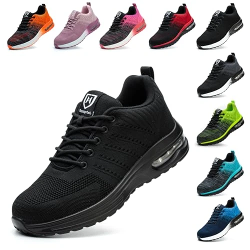 Offerta a tempo: Baofular Scarpe Antinfortunistiche Uomo Donna Leggere Scarpe da Lavoro Comode Scarpe Sicurezza Antiscivolo Traspiranti nero 44 EU 270 - 15% da 48.95 € a 41.59 €